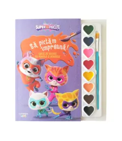 Coperta cărții Disney. Superpisicute. Sa pictam impreuna! Carte de colorat cu pensula si acuarele