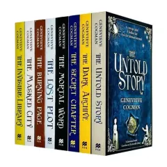 Coperta cărții The Invisible Library Series 8 Books Collection Set by Genevieve Cogman (Invisible Library, Masked City, Burning Page, Lost Plot, Mortal Word, Secret Chapter & More)