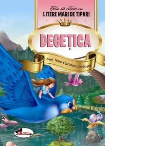 Coperta cărții Degetica. Stiu sa citesc cu litere mari de tipar!