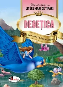 Coperta cărții Degetica. Stiu sa citesc cu litere mari de tipar!