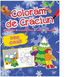 Coperta cărții Coloram de Craciun. Peisaj de iarna