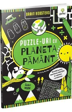 Coperta cărții Puzzle-uri cu planeta Pamant. Brain Boosters - Vicky Barker, Ste Johnson