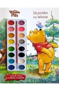 Coperta cărții Disney Winnie de Plus: Sa pictam cu Winnie. Carte de colorat cu pensula si acuarele