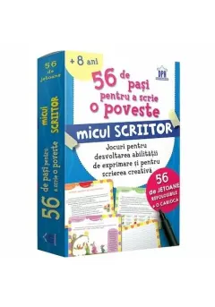 Coperta cărții 56 de pași pentru a scrie o poveste. Micul scriitor