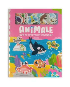 Coperta cărții Animale. Carte cu autocolante senzoriale