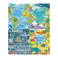 Coperta cărții Usborne Mazes Series 4 Books Set (Maps, Planet Earth, Spy, Dinosaur) , Various , Usborne