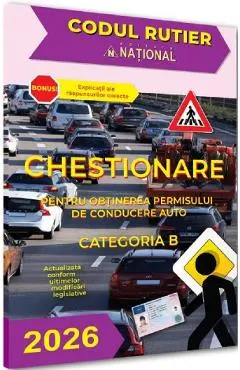 Coperta cărții Chestionare pentru obtinerea permisului de conducere auto Categoria B 2026