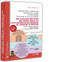 Coperta cărții 888 capcane frecvente din testele-grila ale concursurilor/examenelor de admitere in profesie. Teste-grila pentru clarificarea notiunilor similare si a unor divergente doctrinare. Editia a V-a, revazuta si adaugita