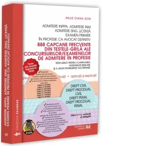 Coperta cărții 888 capcane frecvente din testele-grila ale concursurilor/examenelor de admitere in profesie. Teste-grila pentru clarificarea notiunilor similare si a unor divergente doctrinare. Editia a V-a, revazuta si adaugita