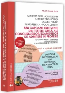 Coperta cărții 888 capcane frecvente din testele-grila ale concursurilor/examenelor de admitere in profesie. Teste-grila pentru clarificarea notiunilor similare si a unor divergente doctrinare. Editia a V-a, revazuta si adaugita