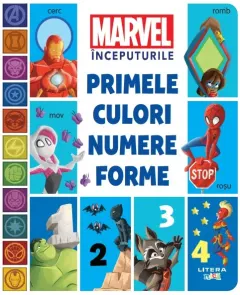 Coperta cărții Marvel Începuturile. Primele culori, numere, forme