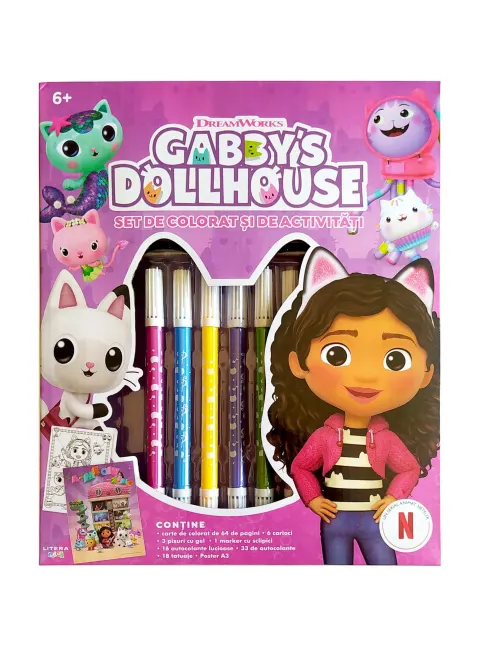 Coperta cărții Gabby's Dollhouse. Set de colorat si de activitati