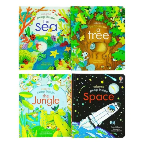 Coperta cărții Usborne Peep Inside Gift Set 4 Books Collection Set, Anna Milbourne