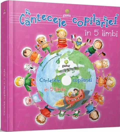 Coperta cărții Cântecele copilăriei în 5 limbi cu CD audio