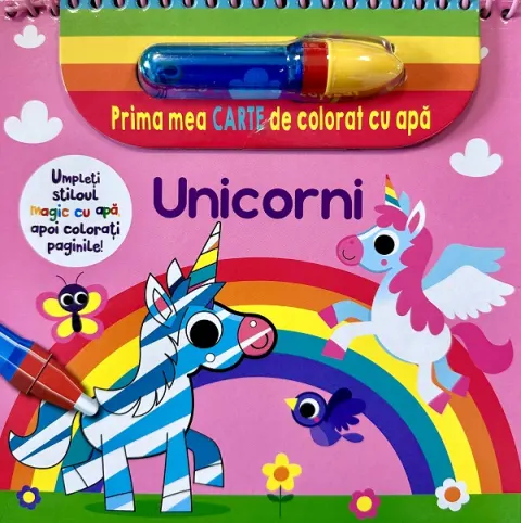 Coperta cărții Prima mea carte de colorat cu apa. Unicorni