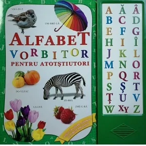 Coperta cărții Alfabetul vorbitor pentru atotstiutori. Carte cu sunete