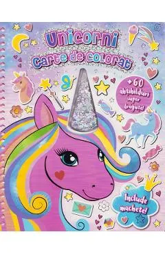 Coperta cărții Unicorni. Carte de colorat cu machete