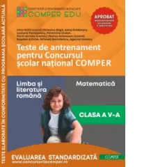 Coperta cărții Teste de antrenament pentru Concursul scolar national COMPER. Comunicare in limba romana. Matematica. Clasa a V-a