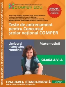 Coperta cărții Teste de antrenament pentru Concursul scolar national COMPER. Comunicare in limba romana. Matematica. Clasa a V-a