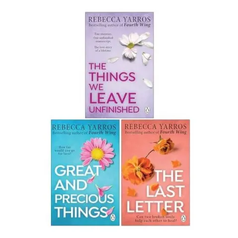 Coperta cărții Rebecca Yarros 3 Books Collection Set (the Things We Leave Unfinished, Great And Precious Things And The Last Letter)