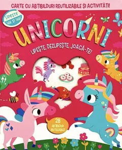 Coperta cărții Unicorni. Lipeste, dezlipeste, joaca-te