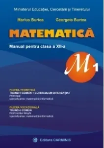Coperta cărții Matematica M1. Manual pentru clasa a XII-a