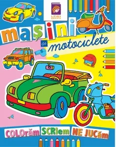 Coperta cărții Masini si motociclete. Carte de colorat