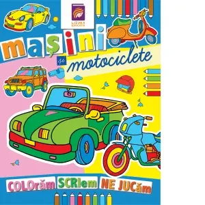 Coperta cărții Masini si motociclete. Carte de colorat