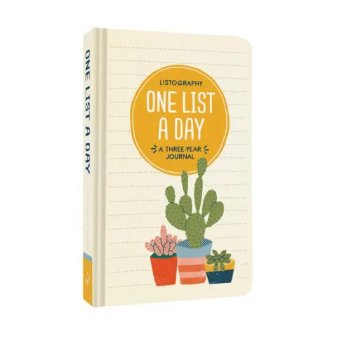 Coperta cărții Listography: One List a Day A Three-Year Journal (List Journal, Book of Lists, Guided Journal).