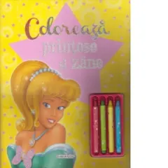 Coperta cărții Coloreaza printese si zane (+4 creioane)