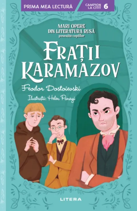 Coperta cărții Fratii Karamazov. Mari opere din literatura rusa povestite copiilor (Nivelul 6)