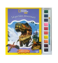 Coperta cărții National Geographic Kids. Sa pictam dinozaurii. Carte de colorat cu pensula si acuarele