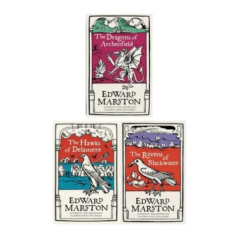 Coperta cărții Edward Marston Domesday Series Collection 3 Books Set (The Hawks of Delamere, The Ravens of Blackwater, The Dragons of Archenfield)