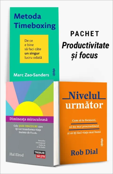 Coperta cărții Pachet Productivitate și focus. Metoda Timeboxing/Dimineața miraculoasă/Nivelul următor - Marc Zao-Sanders