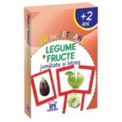 Coperta cărții 36 de jetoane - Legume si fructe - jumatate si intreg (+2 ani)