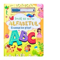 Coperta cărții Invat sa scriu alfabetul. Exersez iar si iar!