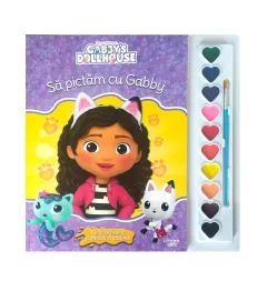 Coperta cărții Gabby's Dollhouse. Sa pictam cu Gabby. Carte de colorat cu pensula si acuarele