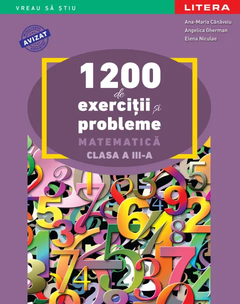 Coperta cărții 1200 de exercitii si probleme de matematica. Clasa a III-a