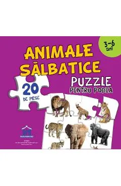 Coperta cărții Animale salbatice. Puzzle pentru podea 3-6 ani
