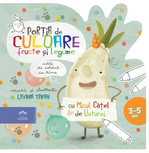 Coperta cărții Porția de culoare. Fructe și legume. Carte de colorat cu rime