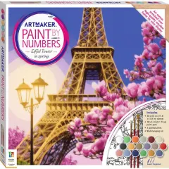 Coperta cărții Art Maker Paint by Numbers Canvas Eiffel Tower in Spring