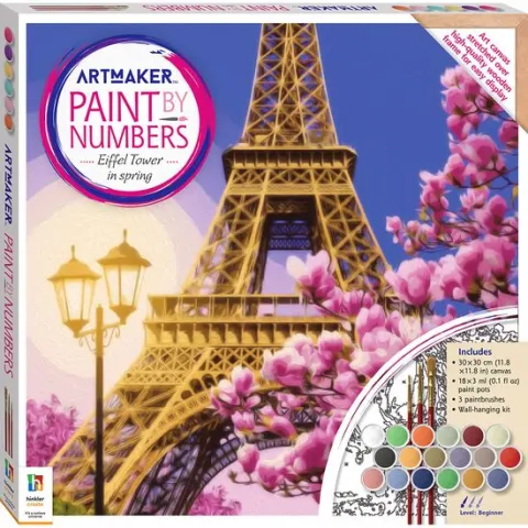 Coperta cărții Art Maker Paint by Numbers Canvas Eiffel Tower in Spring