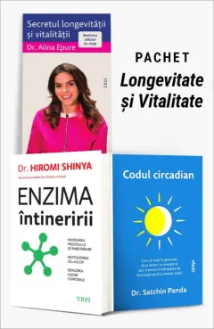 Coperta cărții Pachet Longevitate și Vitalitate. Secretul longevității și vitalității/Enzima întineririi/Codul circadian - Alina Epure
