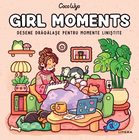 Coperta cărții Girl Moments. Desene dragalase pentru momente linistite