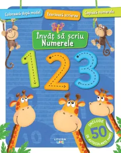 Coperta cărții Învăț să scriu. Numerele. Carte cu autocolante