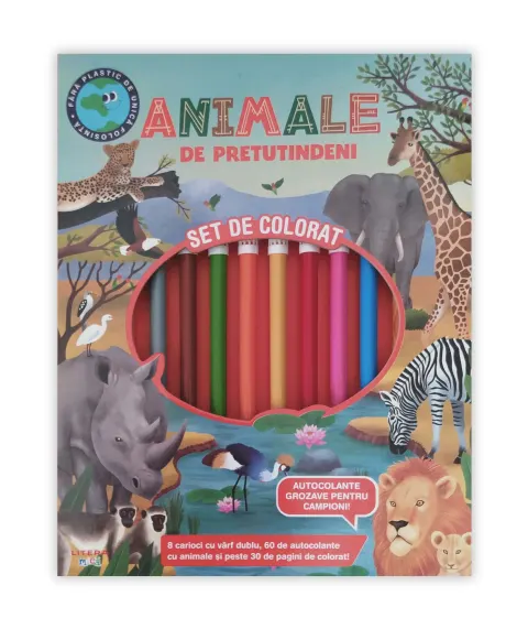 Coperta cărții Animale de pretutindeni. Set de colorat