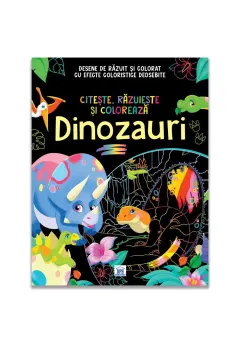 Coperta cărții Citește, răzuiește și colorează. Dinozauri
