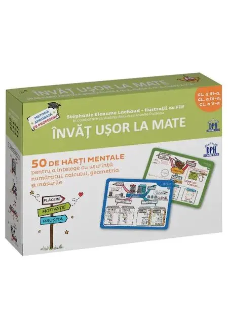 Coperta cărții Invat usor la Mate: 50 de harti mentale - Volumul II - Cls. a III-a, a IV-a, a V-a