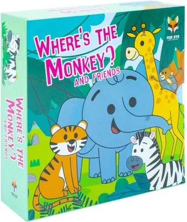 Coperta cărții Where's The Monkey and Friends 4 Board Books Collection Set Age 0-5(Where's The Elephant, Monkey, Tiger, Zebra)