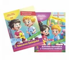 Coperta cărții Set 2 Carti Gradinita nivel 4-5 ani: 1. Educarea limbajului; 2. Activitate matematica si Cunoasterea mediului (editie 2025)